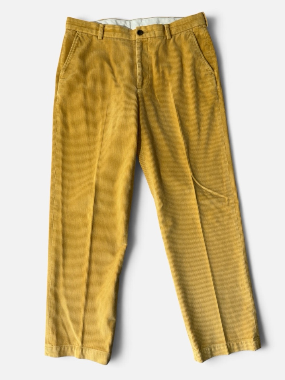 Brooks Brothers mens 36x32 golden yellow corduroy trouser pants EUC